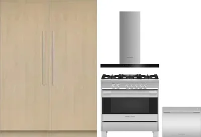 5 Piece Package Includes Refrigerator, Freezer, Range, Hood And Dishwasher